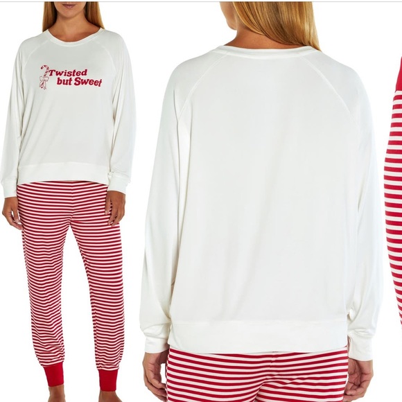 WILDFOX Twisted But Sweet Candy Cane Christmas Pajama Sleep Set XL NEW - Picture 4 of 6
